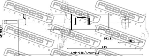 Febest 12110-011FL - Амортизатор avtokuzovplus.com.ua