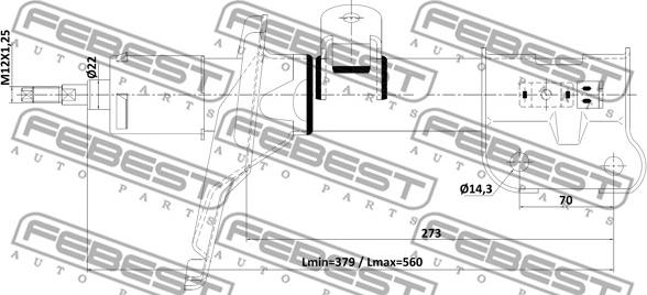 Febest 12110-015FR - Амортизатор avtokuzovplus.com.ua