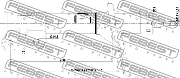 Febest 12110-017FR - Амортизатор autocars.com.ua