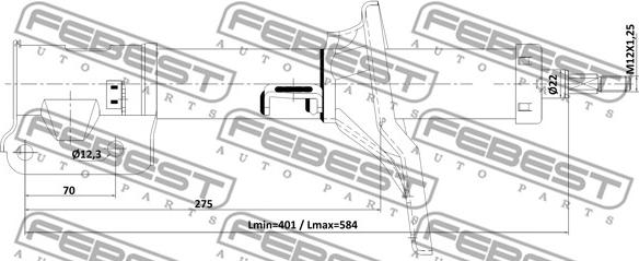 Febest 12110-018FR - Амортизатор autocars.com.ua