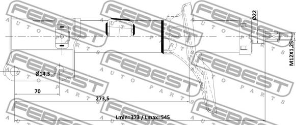 Febest 12110-021FR - Амортизатор autocars.com.ua