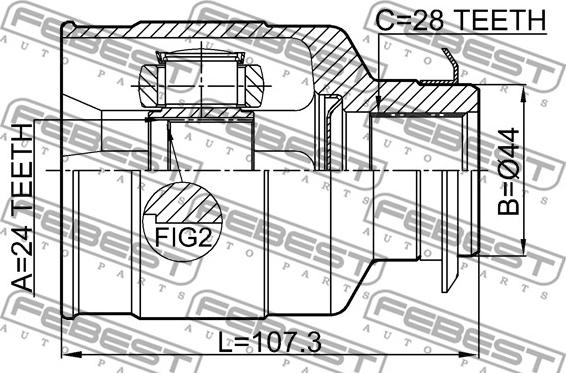 Febest 1211-CRE20RH - Шарнірний комплект, ШРУС, приводний вал autocars.com.ua