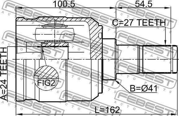 Febest 1211-TUC20MT - Шарнірний комплект, ШРУС, приводний вал autocars.com.ua