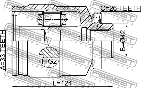 Febest 1211-TUC27RH - Шарнірний комплект, ШРУС, приводний вал autocars.com.ua