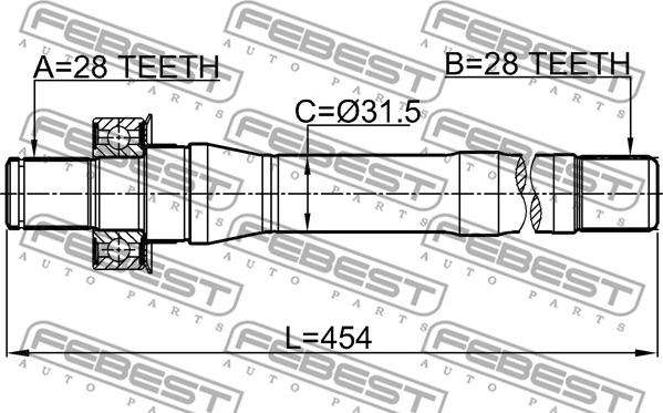 Febest 1212-CMMT4WD - Приводний вал autocars.com.ua