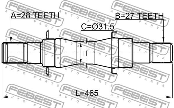 Febest 1212-D716AT4WD - Приводний вал autocars.com.ua