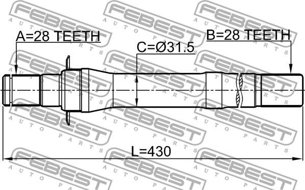 Febest 1212-IX35AT6 - Приводний вал autocars.com.ua