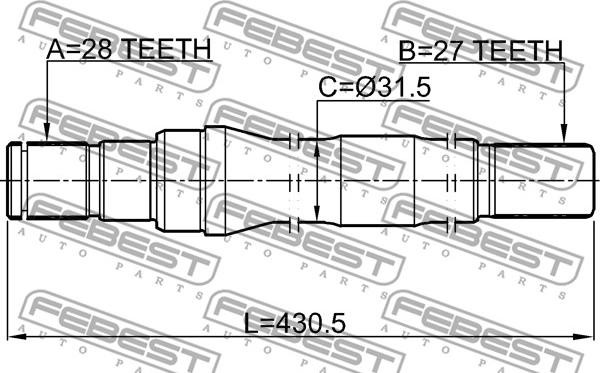 Febest 1212-IX35D3AT6 - Приводний вал autocars.com.ua