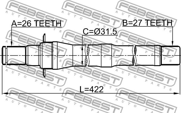 Febest 1212-IX35MT5 - Приводний вал autocars.com.ua