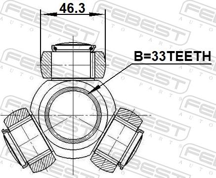 Febest 1216-D7 - Тришип піввісі 33X46.3 Hyundai Tucson 15-21 autocars.com.ua