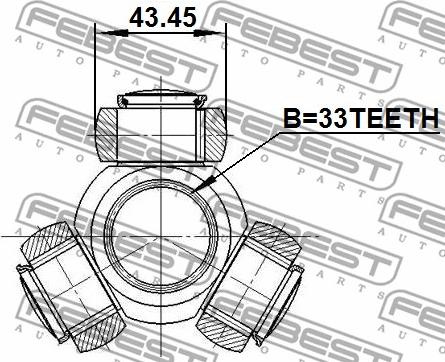 Febest 1216-TUC - Муфта з шипами, приводний вал autocars.com.ua