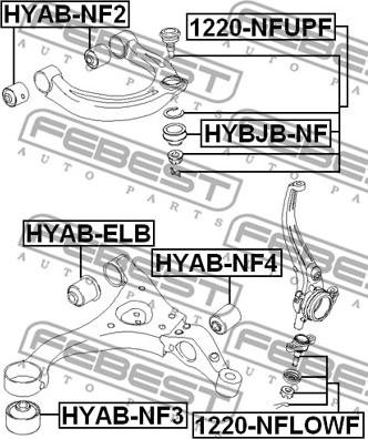 Febest 1220-NFLOWF - Опора шаровая переднего поворотного кулака hyundai sonata nf 2005-2010 autodnr.net