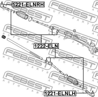 Febest 1221-ELNLH - Наконечник рулевой тяги, шарнир avtokuzovplus.com.ua