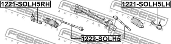 Febest 1221-SOLH5LH - Наконечник рульової тяги, кульовий шарнір autocars.com.ua