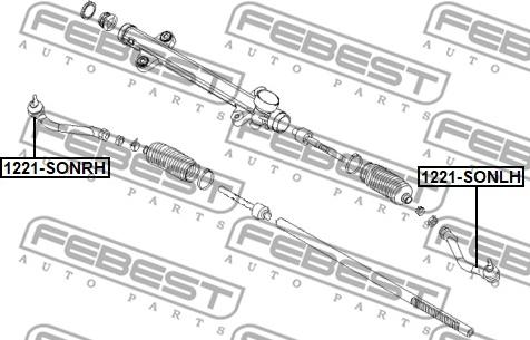 Febest 1221-SONRH - Наконечник рульової тяги, кульовий шарнір autocars.com.ua