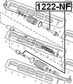 Febest 1222-NF - Осевой шарнир, рулевая тяга avtokuzovplus.com.ua