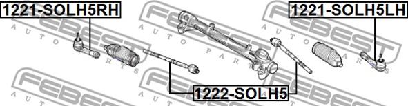 Febest 1222-SOLH5 - Осьовий шарнір, рульова тяга autocars.com.ua