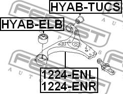 Febest 1224-ENR - Важіль незалежної підвіски колеса autocars.com.ua