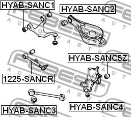Febest HYAB-SANC1 - Сайлентблок важеля заднього-зверху  HYUNDAI SANTA FE 10 2009-2013 autocars.com.ua
