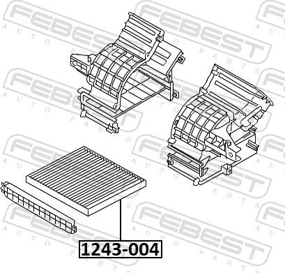 Febest 1243-004 - Фільтр, повітря у внутрішній простір autocars.com.ua