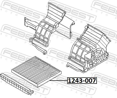 Febest 1243-007 - Фільтр, повітря у внутрішній простір autocars.com.ua