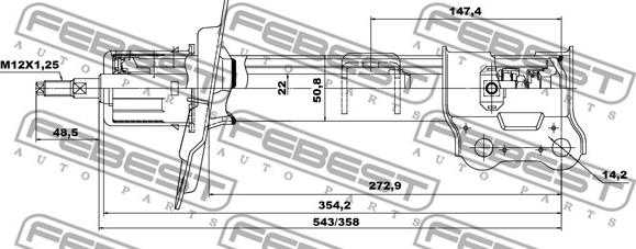 Febest 12660597FR - Амортизатор autocars.com.ua