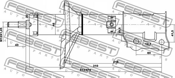 Febest 12666694FL - Амортизатор avtokuzovplus.com.ua