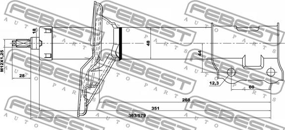 Febest 12667890RL - Амортизатор avtokuzovplus.com.ua