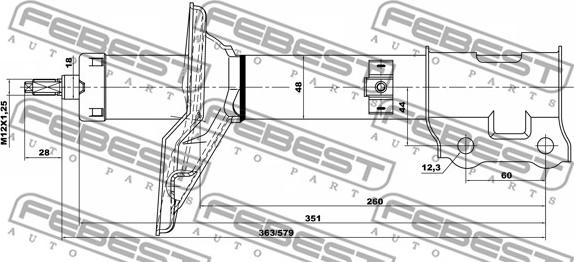 Febest 12667891RR - Амортизатор avtokuzovplus.com.ua