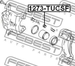 Febest 1273-TUCSF-PCS10 - Пильник, управління корпусу скоби гальма autocars.com.ua