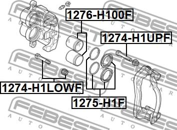 Febest 1274-H1LOWF - Направляючий болт, корпус скоби гальма autocars.com.ua