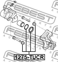 Febest 1275-TUCR - Ремкомплект, гальмівний супорт autocars.com.ua