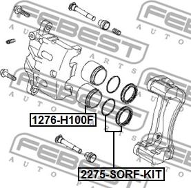 Febest 1276-H100F - Поршень, корпус скоби гальма autocars.com.ua