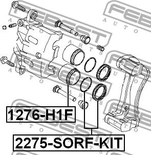 Febest 2275-SORF-KIT - Ремкомплект, гальмівний супорт autocars.com.ua