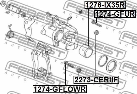 Febest 1276-IX35R - Поршень, корпус скоби гальма autocars.com.ua