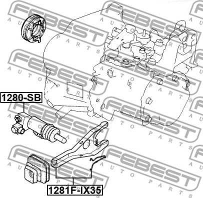 Febest 1280-SB - Рабочий цилиндр, система сцепления avtokuzovplus.com.ua