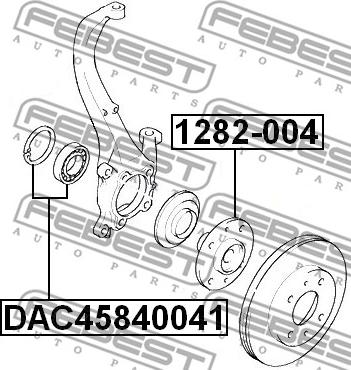 Febest DAC45840041 - Подшипник ступицы колеса avtokuzovplus.com.ua