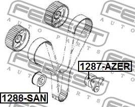 Febest 1287-AZER - РОЛИК НАТЯЖИТЕЛЯ РЕМЕНЯ ГРМ autocars.com.ua