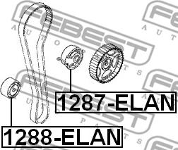 Febest 1288-ELAN - Паразитний / Провідний ролик, зубчастий ремінь autocars.com.ua