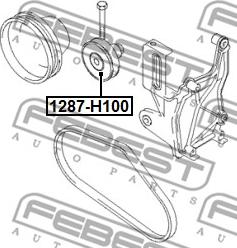 Febest 1287-H100 - Направляющий ролик, поликлиновый ремень avtokuzovplus.com.ua