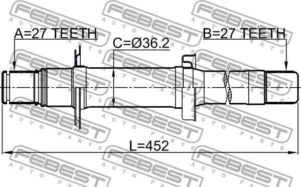 Febest 1412-ACTWD2RH - Приводний вал autocars.com.ua