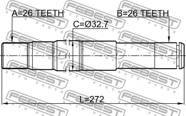 Febest 1412-REXRH - Приводний вал autocars.com.ua