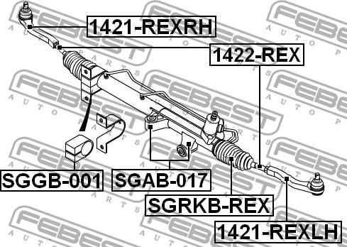Febest SGRKB-REX - Пильник рульової рейки Rexton-Actyon 05- autocars.com.ua