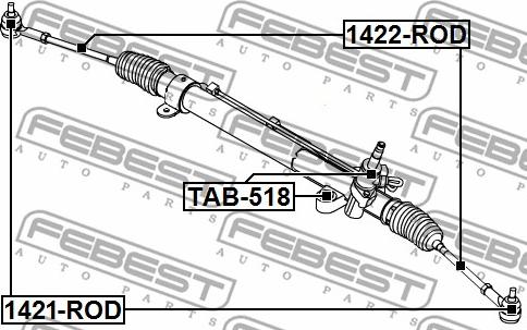 Febest 1422-ROD - Осьовий шарнір, рульова тяга autocars.com.ua