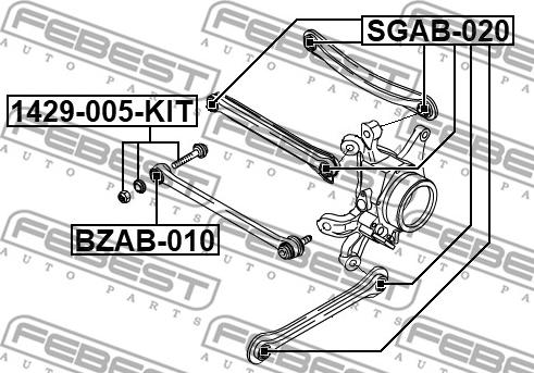 Febest 1429-005-KIT - Болт регулювання розвалу коліс autocars.com.ua