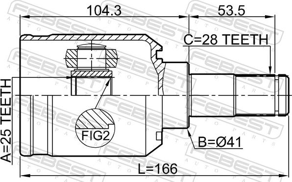 Febest 1511-001 - Шарнірний комплект, ШРУС, приводний вал autocars.com.ua