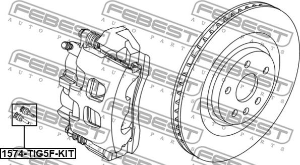 Febest 1574-TIG5F-KIT - Направляючий болт, корпус скоби гальма autocars.com.ua