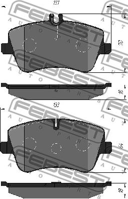 Febest 1601-203F - Гальмівні колодки, дискові гальма autocars.com.ua