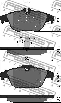 Febest 1601-204R - Гальмівні колодки, дискові гальма autocars.com.ua