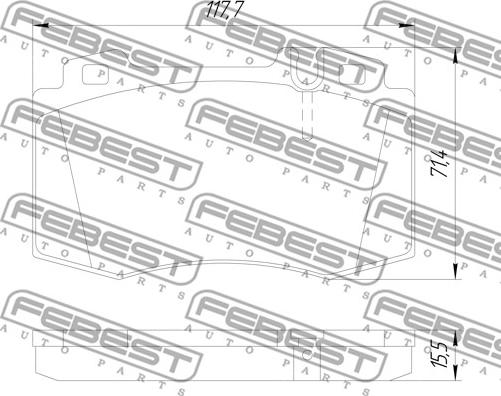 Febest 1601-211F - Тормозные колодки, дисковые, комплект avtokuzovplus.com.ua